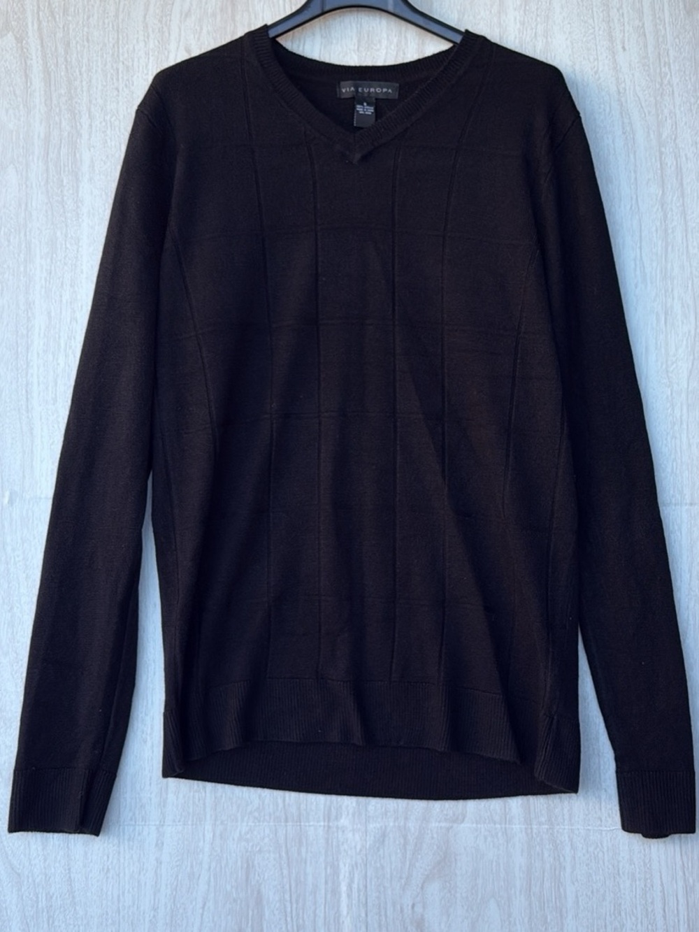 Alfani Men's Dark Brown V-Neck Knit Sweater